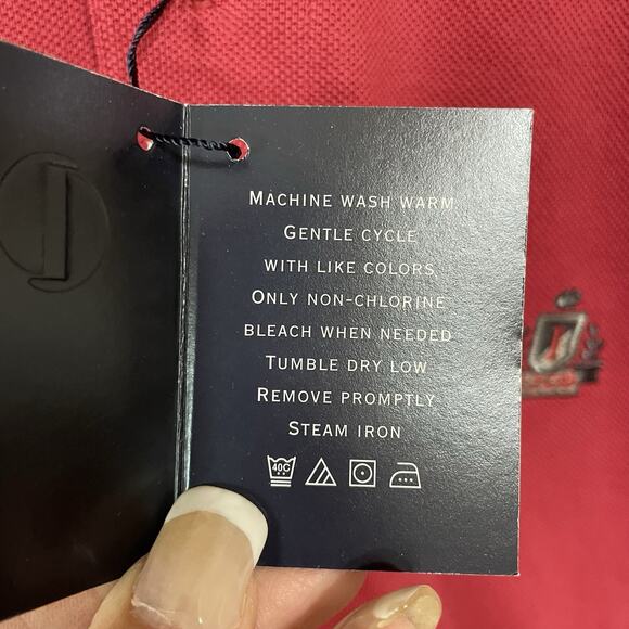 IZOD Basix Pique Polo Shirt Men’s Size M Red Cotton Knit Short Sleeve NEW - Picture 5 of 7